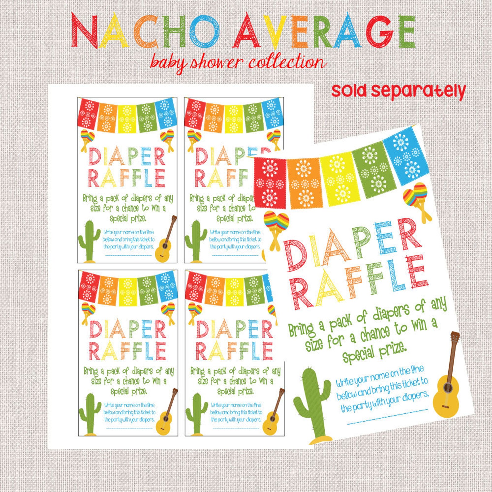 NACHO AVERAGE Baby Shower Invitation Fiesta Themed Gender Etsy