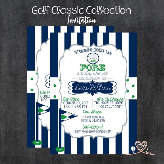 golf themed baby shower invitations
