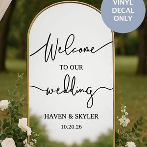 Elegant Personalized Wedding Welcome Sign Decal for Rustic Ceremonies and Receptions