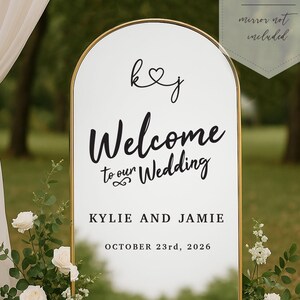 Welcome to our Wedding Personalized Decal, DIY Wedding Signs, Custom Wedding Decor, Welcome Sign Wedding
