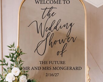Wedding Shower Welcome Decal, The Wedding Shower of Future Mr. & Mrs. Custom Sign