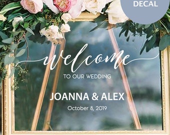 Welcome To Our Wedding Sign, Wedding Signs Decal, Acrylic Wedding Welcome Sign