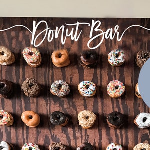 Rustic Wedding Donut Bar Decal: Custom Dessert Table Sign for Reception Wall, Mirror, or Wood