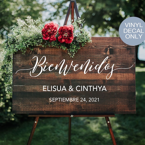 Bienvenidos, Spanish Wedding Welcome Sign, Wedding Decal