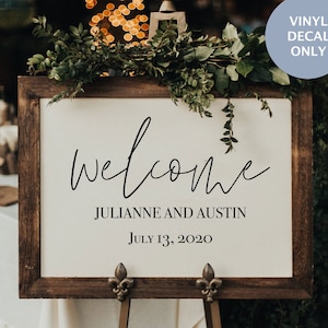 Wedding Welcome Sign, Mirror Decal, Rustic Wedding Sign