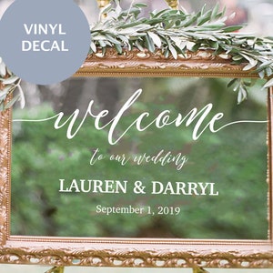 Welcome To Our Wedding Sign Decal, Welcome Wedding Sign Decal, Acrylic Wedding Welcome Sign
