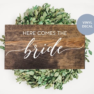 Here Comes The Bride Sign, Wedding Stickers,  Flower Girl and Ring Bearer Sign