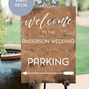 Wedding Welcome Sign Decal, Directional Sign