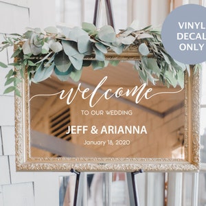 Mirror Decal, Welcome To Our Wedding Sign, Wedding Stickers