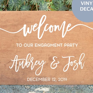 Engagement Party Sign, Vinyl Decal Sign, Engagement Party Decorations