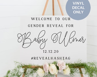 Gender Reveal, Welcome Sign Decal, Gender Reveal Party Decor