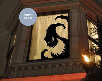 Spooky Halloween Silhouette Window Decal, Scary Monster Window Decoration