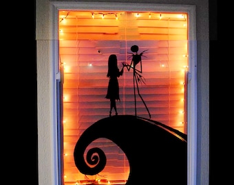 jack and sally nightmare before christmas window decal halloween decoration disney window decal