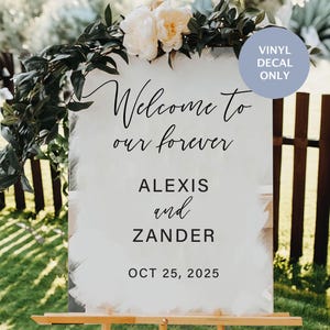 Wedding Welcome Sign Decal, Welcome To Our Forever Welcome Mirror Decal