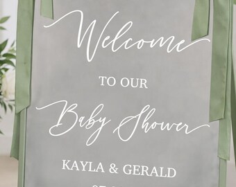 Co-Ed Baby Shower Welcome Decal, Modern Neutral Party Sign, Customizable