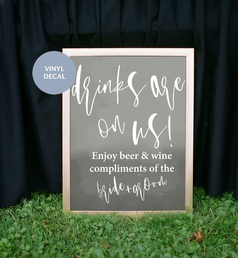 Open Bar Sign Wedding Sign Decal Personalized Bar Signs Etsy