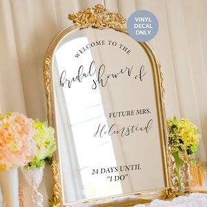 Bridal Shower Welcome Sign Decal, Mirror Decal for bridal Shower Decor