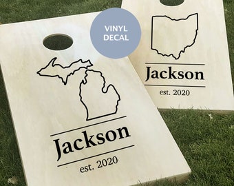 Wedding Sign Decal, Cornhole Board Decals, Lawn Games
