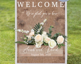 Welcome Sign Flower Box Decal, Custom Flower Box Sign Decal, Personalized Welcome Decal for Wedding A Frame Flower Box Wedding Sign