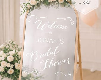 Bridal Shower Welcome Mirror Decal | Personalized Bridal Shower Sign | Future Mrs Welcome Sign | Vinyl Decal for Mirror or Acrylic