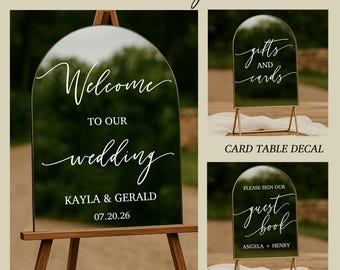 Wedding Signage Bundle - Welcome, Guest Book & Cards Gifts Decals, Coordinated Wedding Mirror Signs