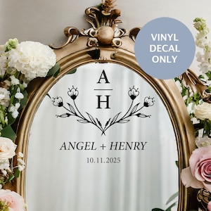 Wedding Mirror Decal, Wedding Welcome Sign, Custom Vinyl Decal Sticker for Mirrors