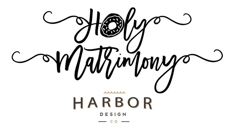 Holy Matrimony Donut Wall Sign, Wedding Decal, Doughnut Wall afbeelding 2