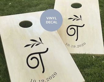 Wedding Cornhole Boards, Cornhole Decal, Monogram Sign