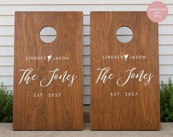 Wedding Cornhole Decals