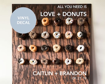 Love and Donuts, Wedding Sign Decals, Donut Wall