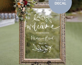 Welcome To Our Wedding Sign, Mirror Decal Wedding, Welcome Sign