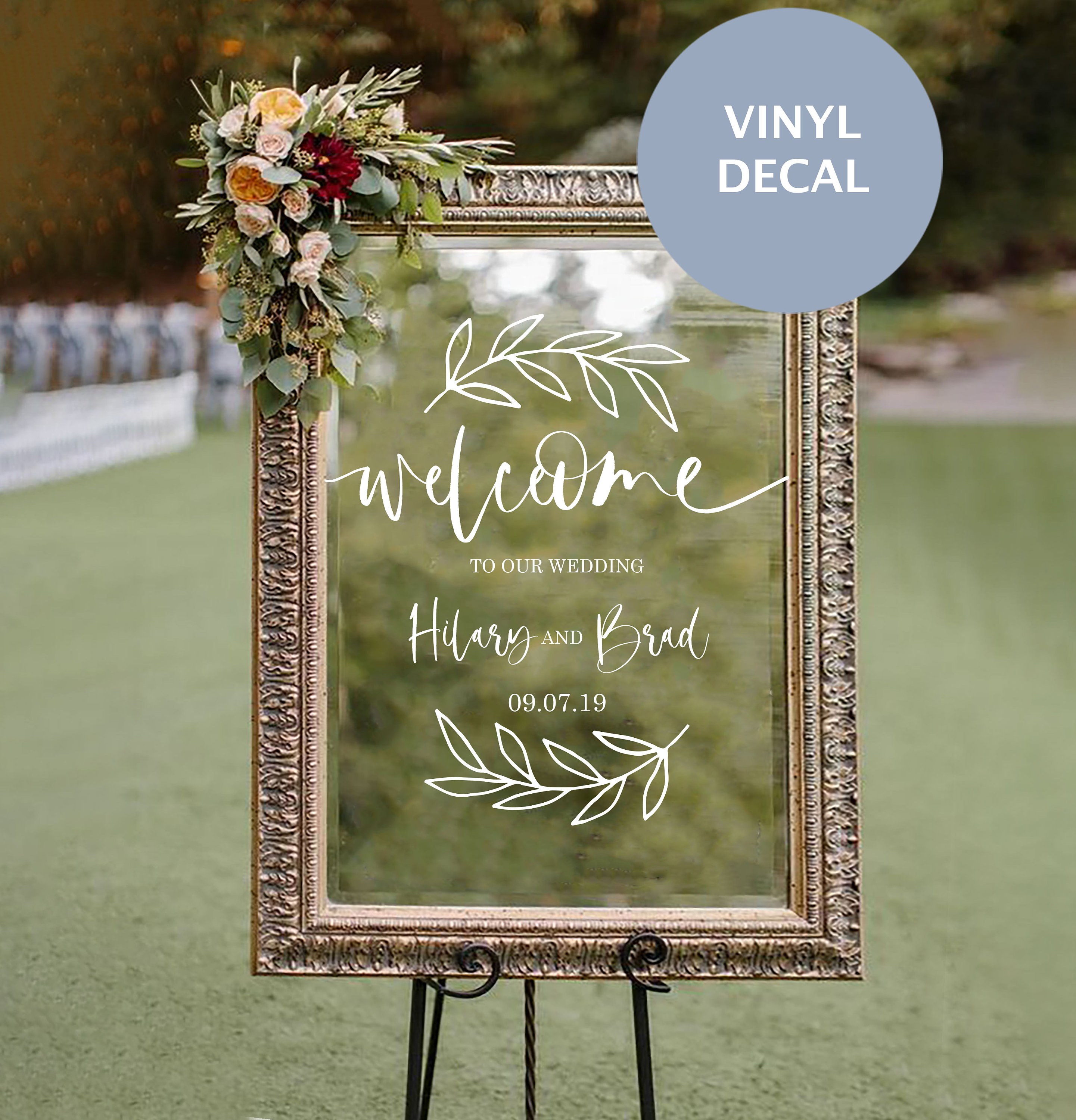 Personalized Wedding Thank You Decal Welcome Wedding Vinyl Sticker Wedding Ceremony Decorations DECAL ONLY Personalized Wedding Thank You Decal Welcome Wedding Vinyl Sticker Wedding Ceremony Decorations DECAL ONLY