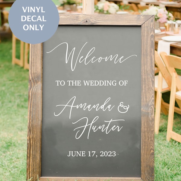 Wedding Sign, Acrylic Wedding Welcome Sign, Wedding Entrance Sign, Welcome Sign with Wooden Frame