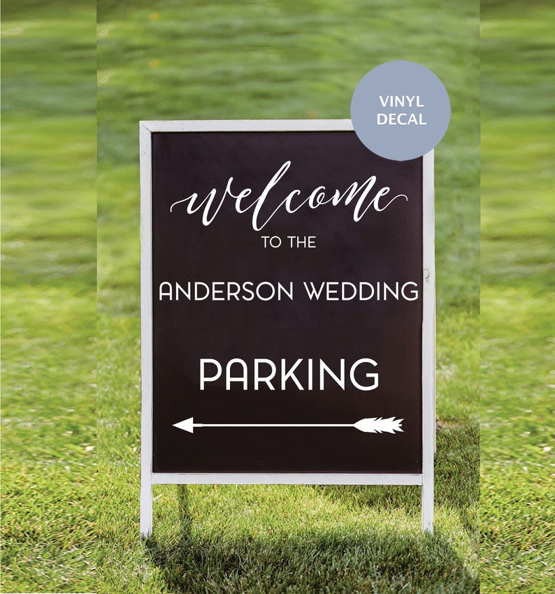 Welcome Direction Sign Wedding Welcome Sign Decal, Directional Sign - Etsy