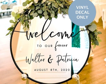 Wedding Welcome Sign, Mirror Welcome Sign, Wedding Sign Decal