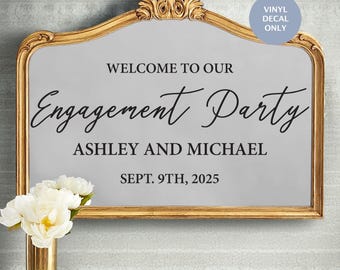 Engagement Party Welcome Sign Decal: Personalized Decoration