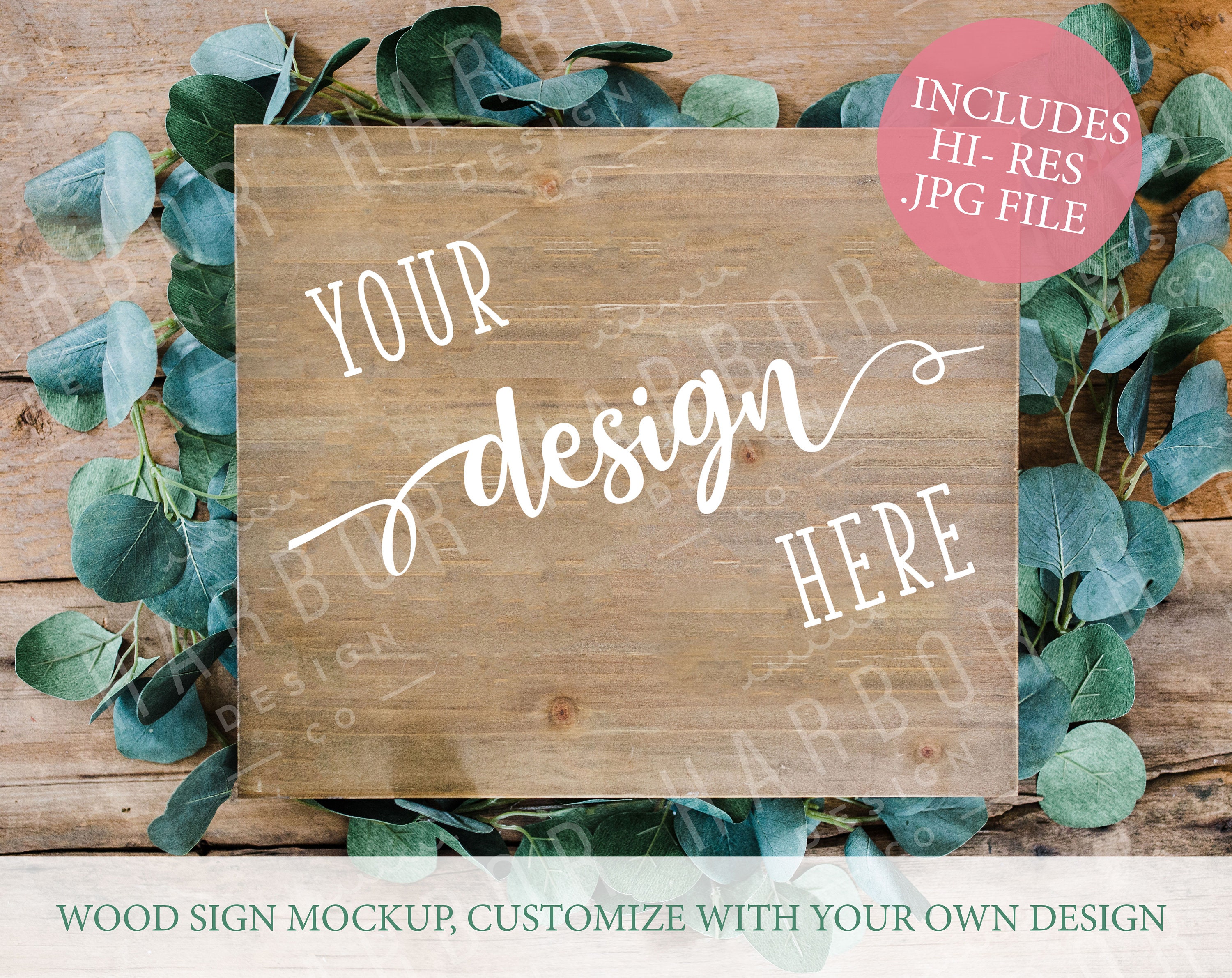 Download Wood Wedding Botanical Sign Mock-Up Square Wood Styled | Etsy