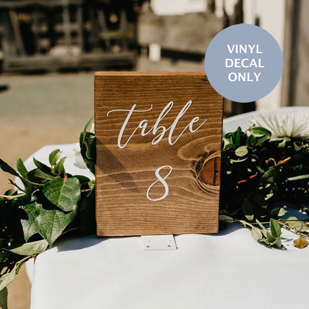 Custom Decals Table Wedding Table Number Decal: DIY Reception Decor - Etsy