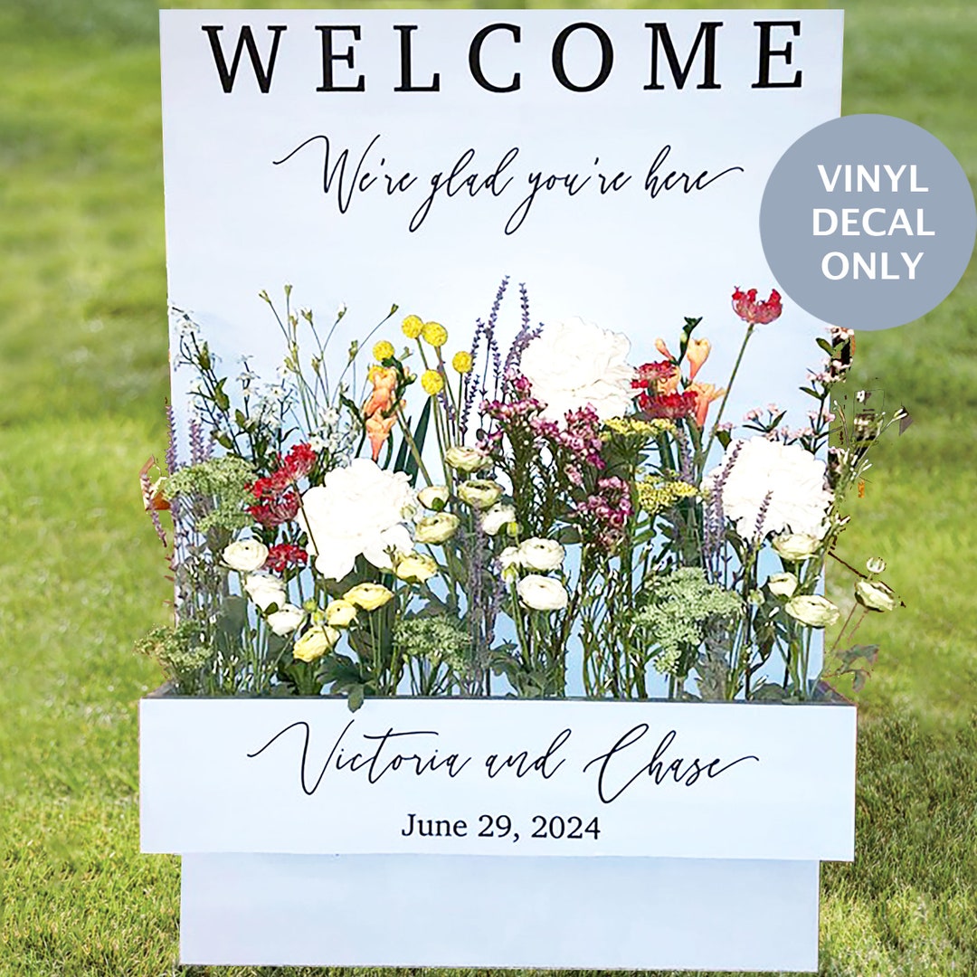 Welcome Sign Flower Box Decal, Custom Flower Box Sign Decal ...