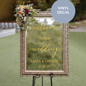 Welcome To Our Wedding Sign, Mirror Decal Wedding, Welcome Sign