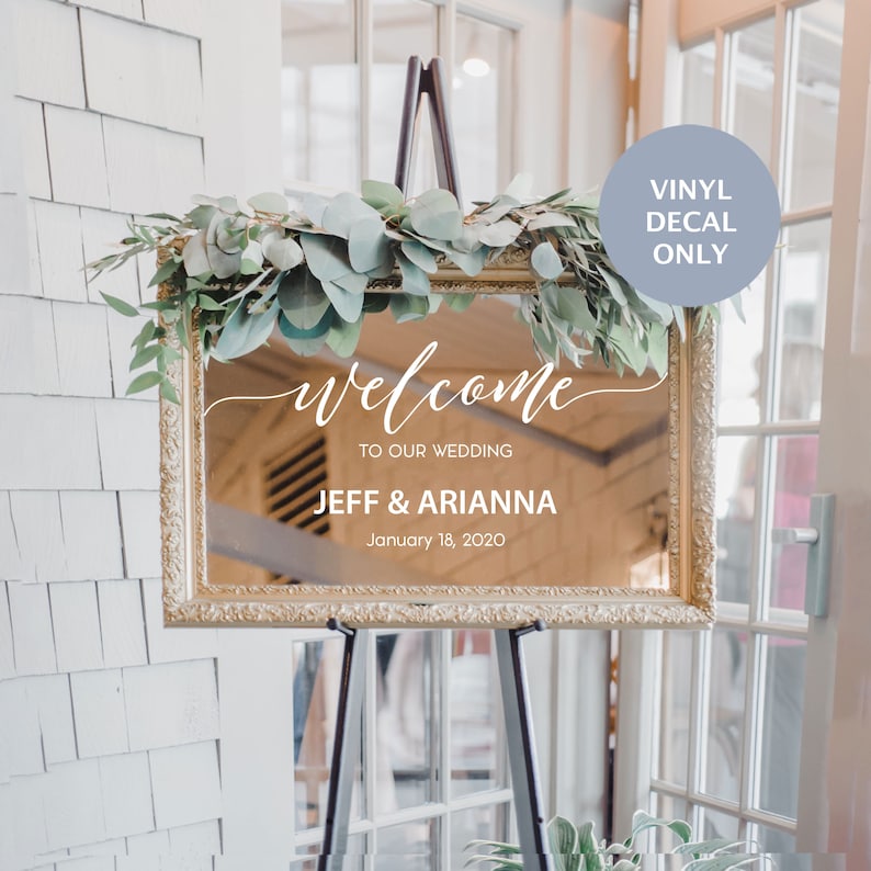 Mirror Decal to Our Wedding Sign Wedding Stickers Etsy