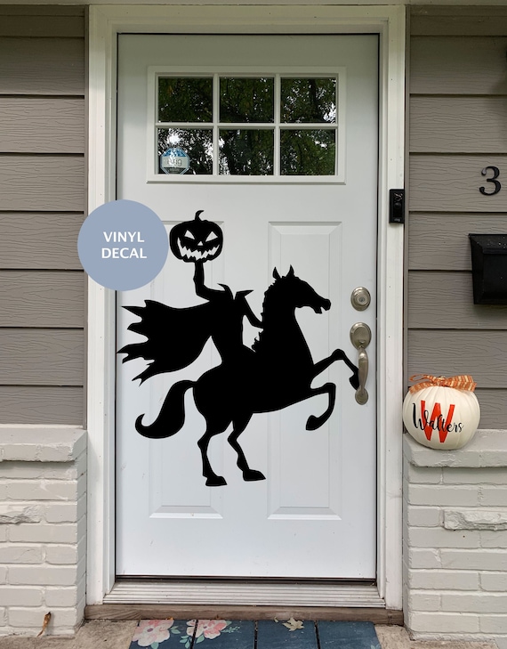 Headless Horseman Decal, front door decal, Halloween Decor, Sleepy Hallow Halloween Stickers