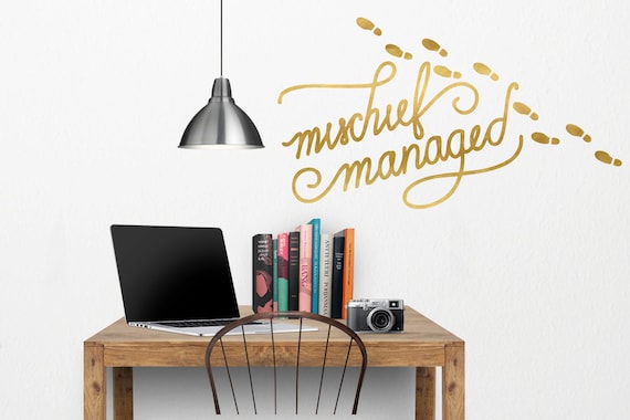 harry potter mischief managed wall decal harry potter wall | etsy