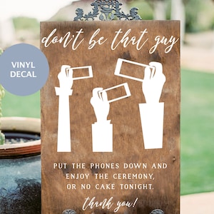 Unplugged Ceremony Sign,  Wedding Sign Decals, No Phone Sign