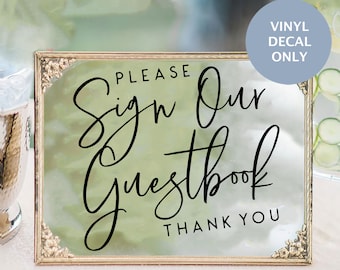 Wedding Guest Book Sign Decal: Rustic Reception Decor