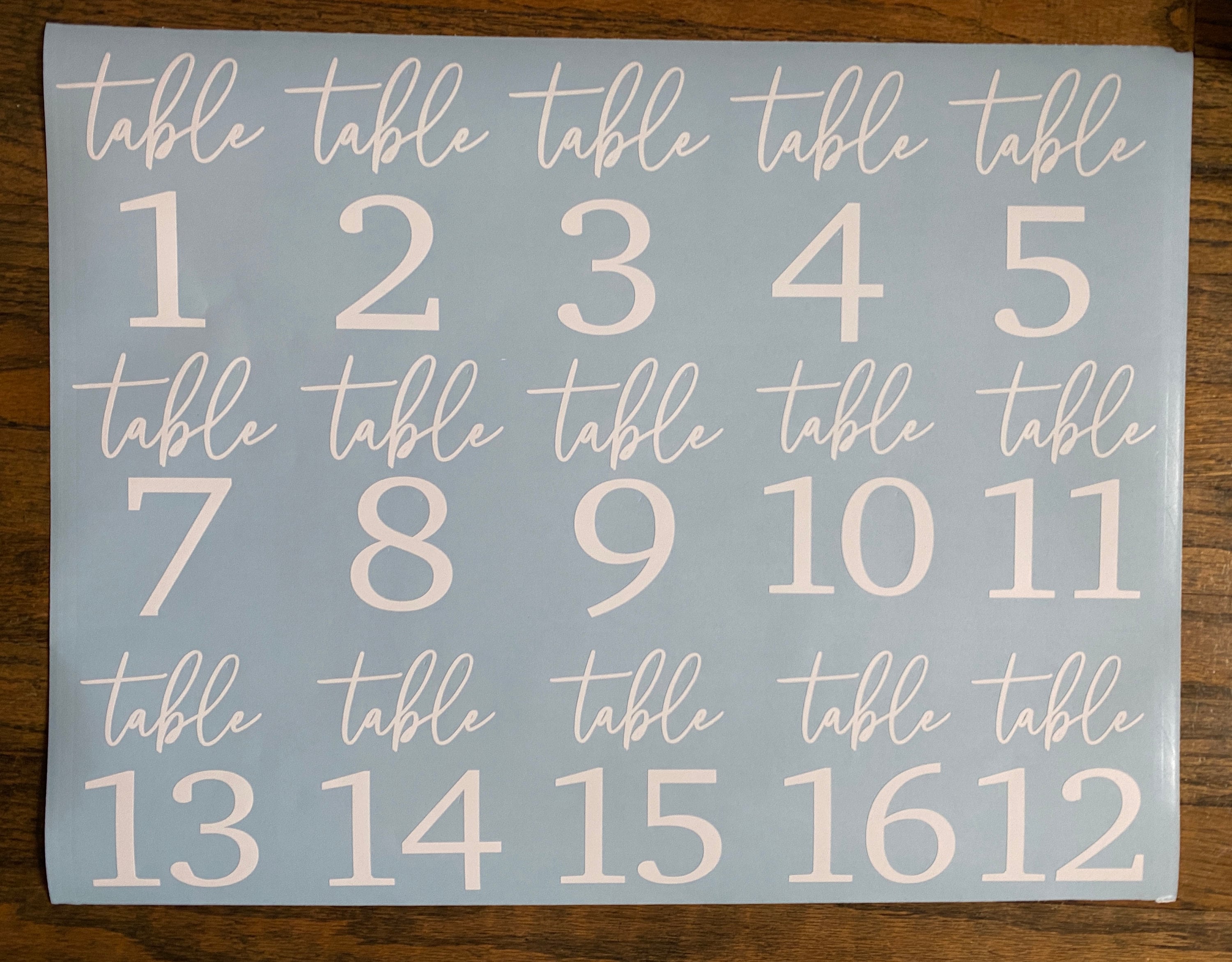 Wedding Table Number Decal: DIY Rustic Decor - Etsy