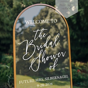 Bridal Shower Mirror Decal: Custom Vinyl Sticker for DIY Welcome Sign image 1