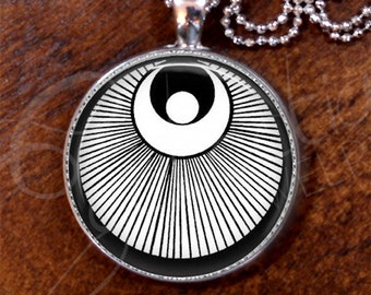 Harmony Black n White #10/Japanese Pattern/Pendant/Silver Plate/Bold Necklace, 24 inch length