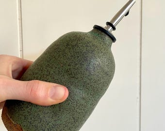 Handmade Oil Dispenser Bottle: Ceramic, Stoneware