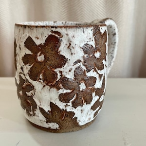 Handmade Ceramic Mug | Flower Clay Mug